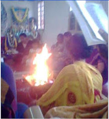Rare picture of LORD SRI KRISHNA seen in the SACRIFICIAL FIRE (YAJNA KUND)