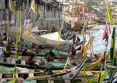 Fishing Boats at the end of the day in Cape Coast