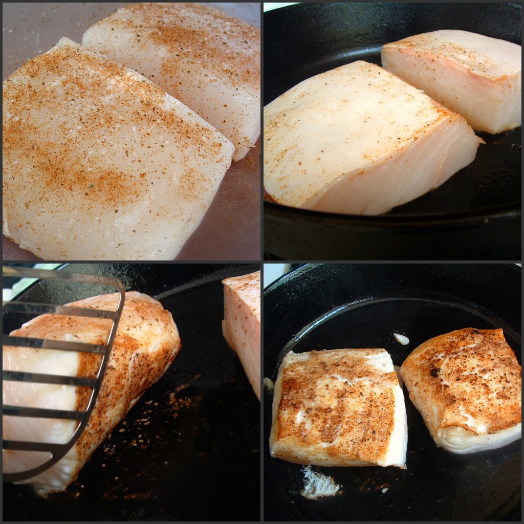 Pan Seared and Roast Halibut with Fresh Corn and Tomato Succotash A