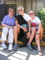 Sherwood with all three of his puppy raisers.