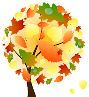 Drawing of a tree with fall color