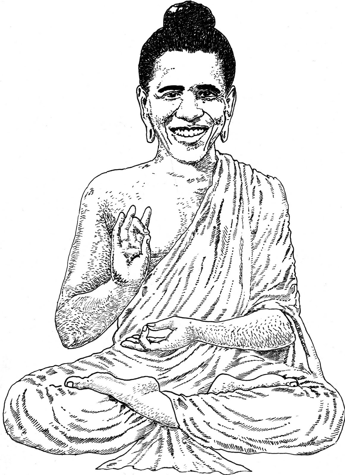 Buddha Face Line Drawing : Jack coltman artist buddha obama