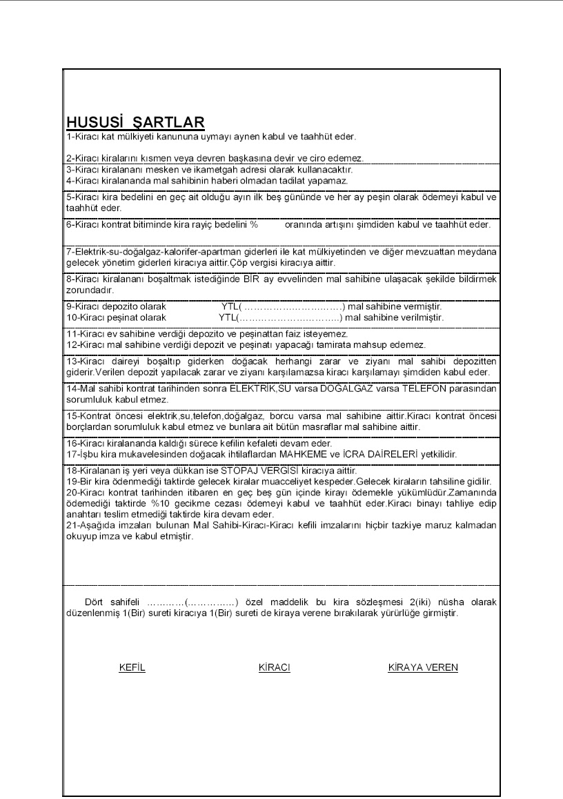 IVIR ZIVIR kira kontratı