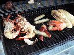 Grilled lobster with chicken sausage