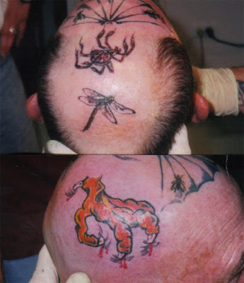 This woman was paid $10000 to get this tattoo on her head. Head Tattoos