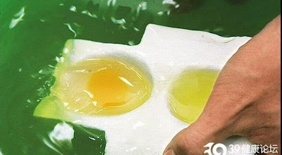 Man made fake eggs