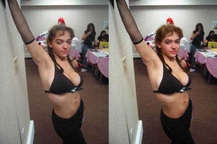 photoshop fails before and after. Cosplay Girls Before And After Photoshop