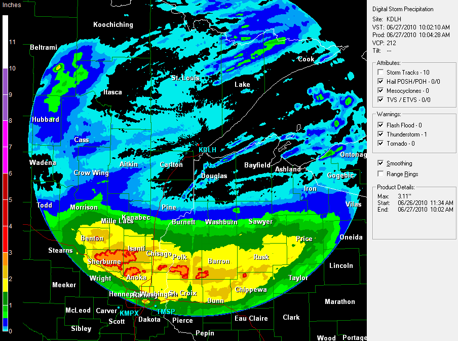 The Weather Center. Heavy rainfall last night