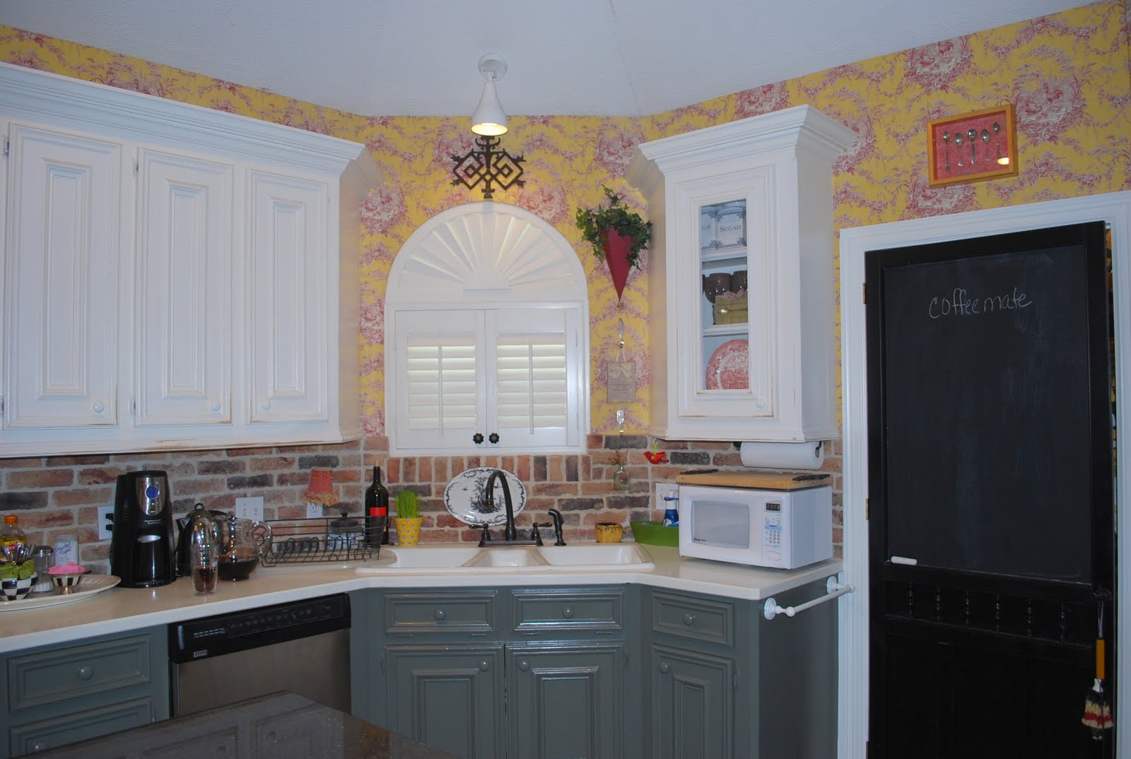 Kitchen color ideas with white cabinets Kitchen Cabinets Gray Bottom White Top