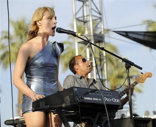 Emily Haines and Josh Winstead of Metric at Coachella 2008. Photo by AP.