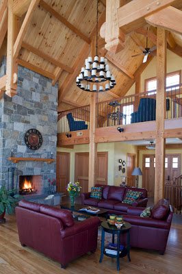 Lakeside Timber Frame Great Room Overlooking Lake Mascoma in NH lakeside great room