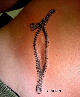 tattoo Zipper around a scar
