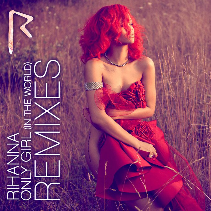 rihanna,red hair,album cover,. "Only Girl (In The World)",