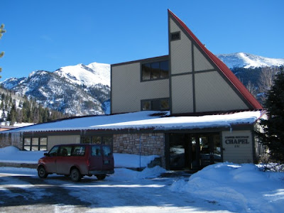 The shop van in front of the Copper Mountain Community Church The shop van in front of the Copper Mountain Community Church
