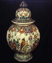 Large Velsen polychrome lidded jar