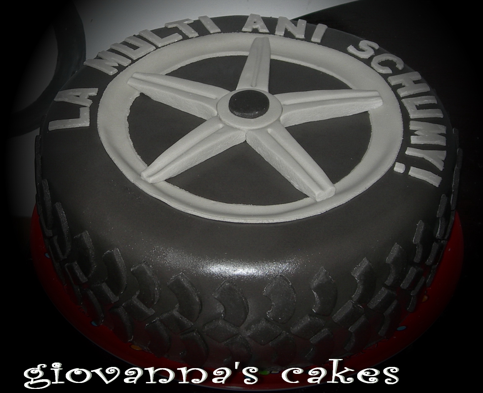 car wheel cake