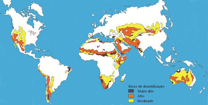 mapa de desertificação no mundo