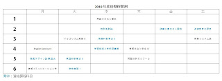 2010年度後期時間割