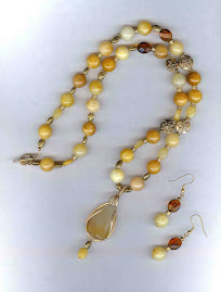Honey Jade & Drusy Agate Necklace