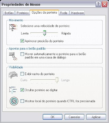 Personalizar ponteiro do mouse