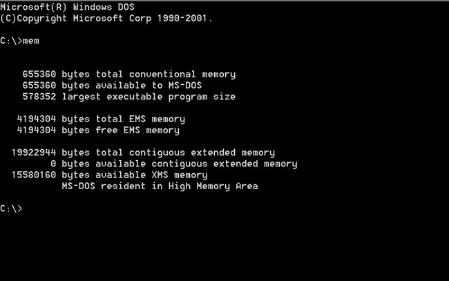 CARACTERISTICA MS DOS caracteristica ms dos: