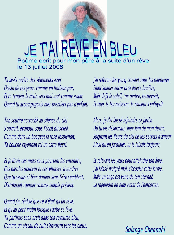 REVE BLEU ( poème protégé par les droits d'auteur)