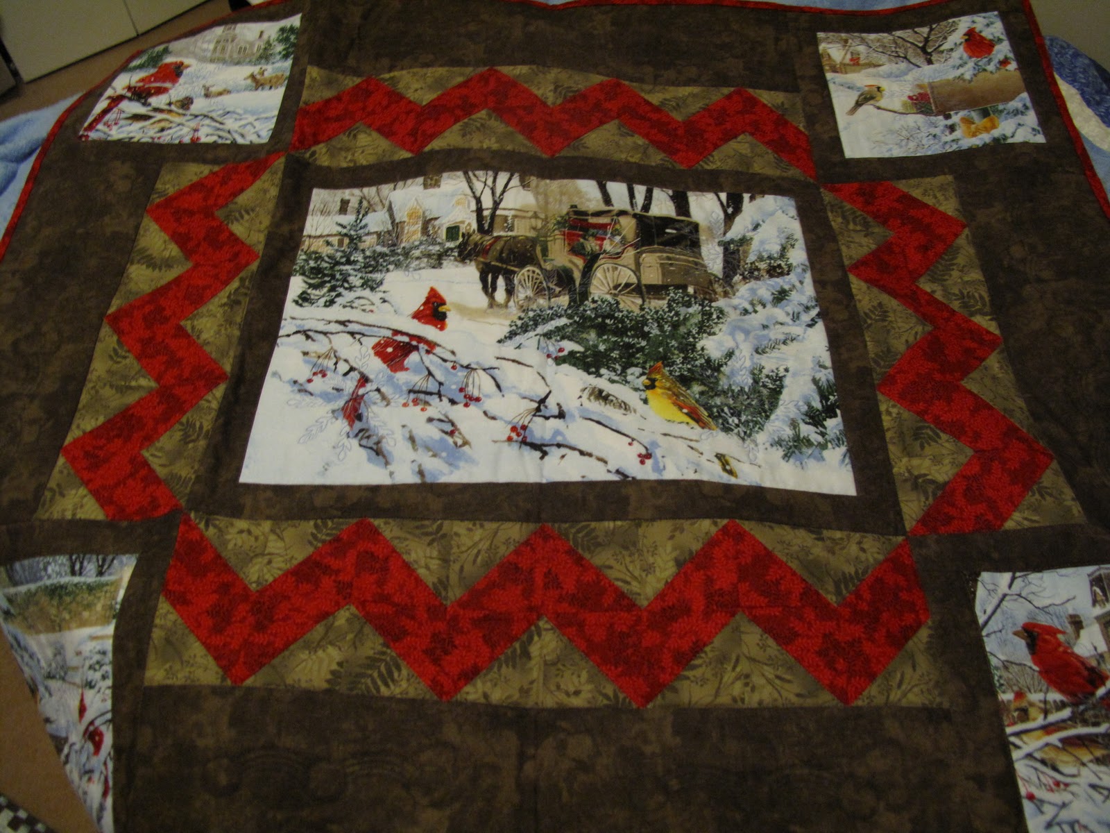 Quilter's Block Christmas Quilt from fabric panel