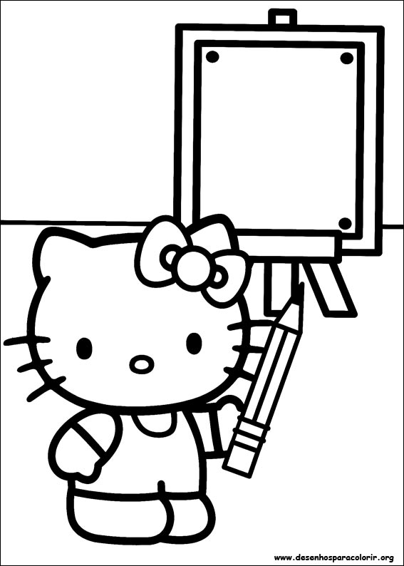 Riscos e Desenhos  Para Colorir Desenhos da Hello Kitty