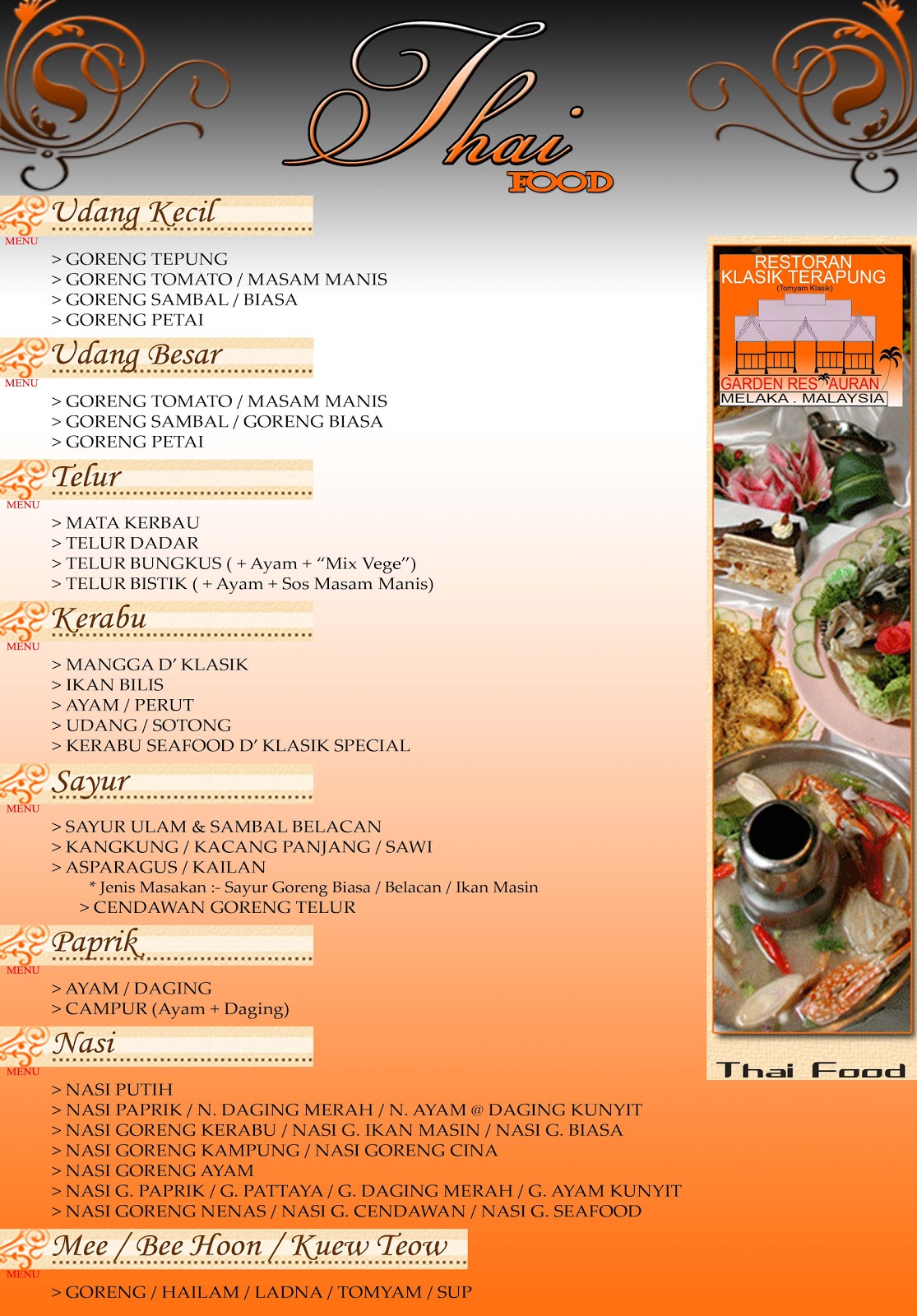 Menu Tomyam