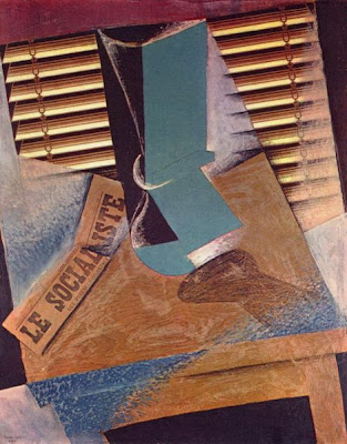 Juan Gris, The Sunblind, 1914, collage with chalk marks on canvas, Tate Gallery, London.