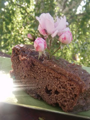Mocha brownies with roses Mocha brownies with roses