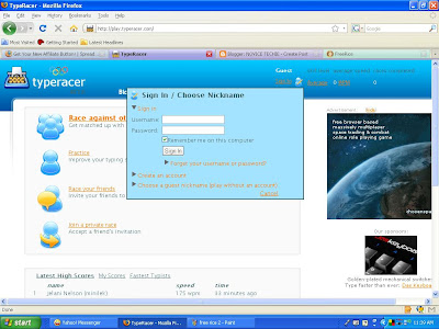 and log on to TYPE RACER.