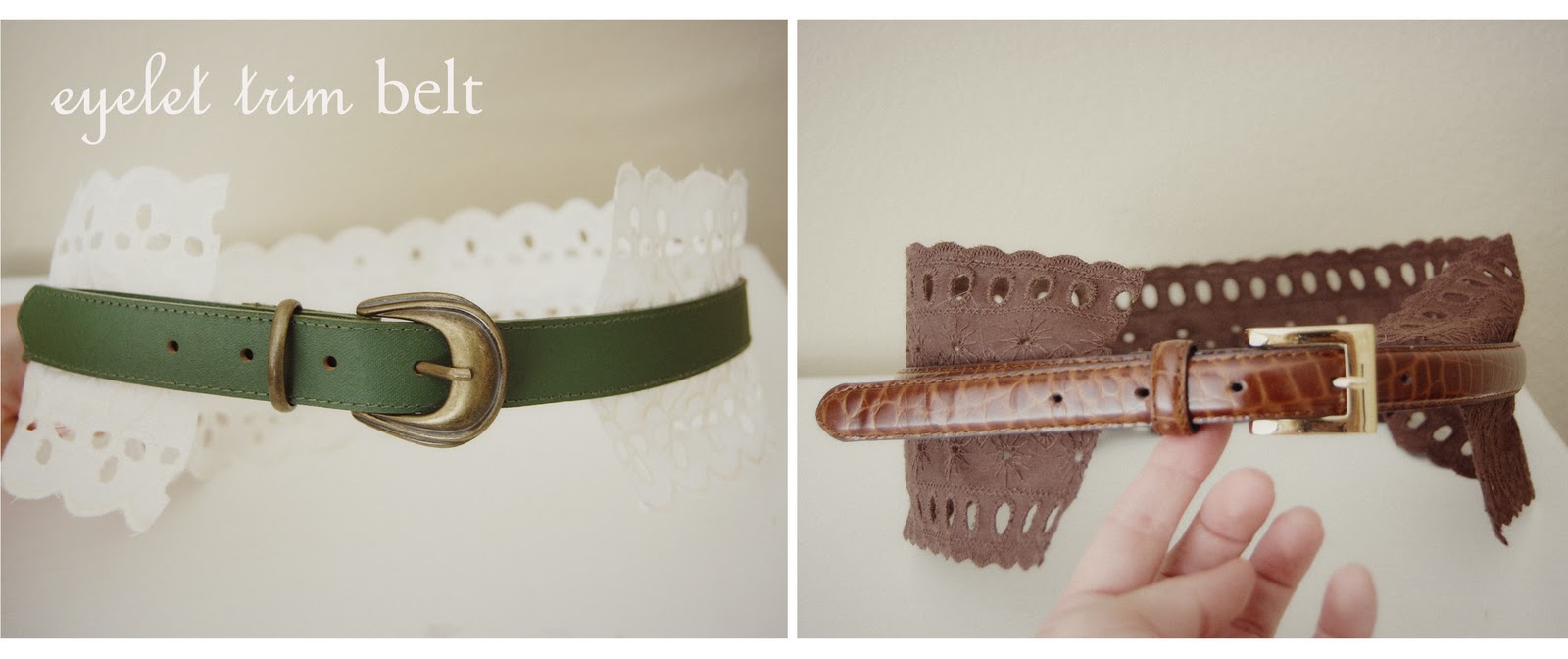 Trey and Lucy eyelet trim belt