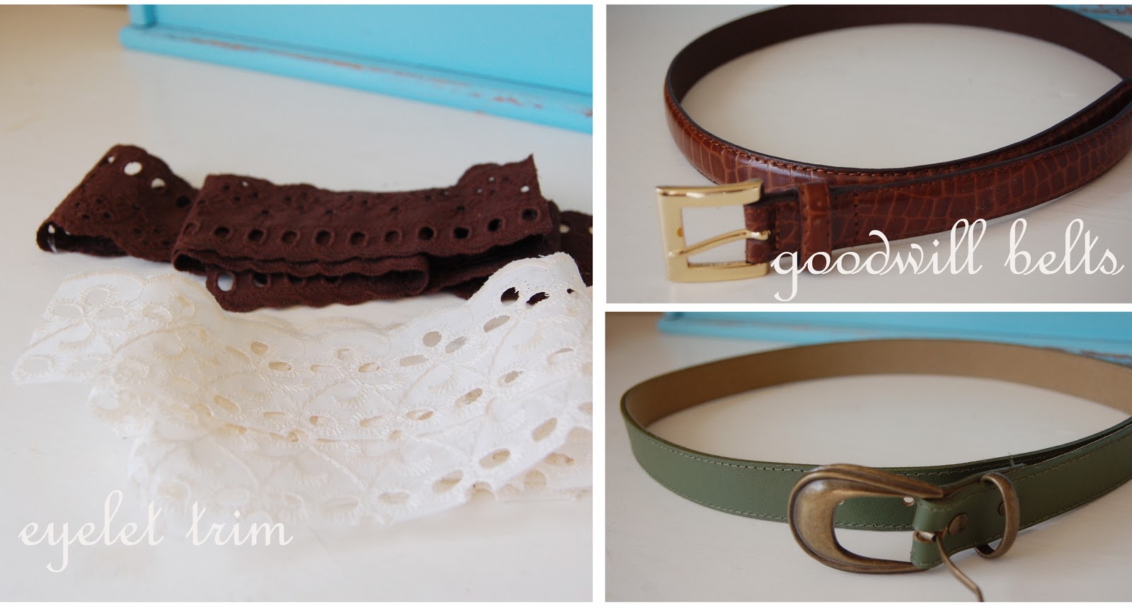 Trey and Lucy eyelet trim belt