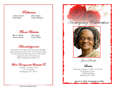 Below is a obituary program
