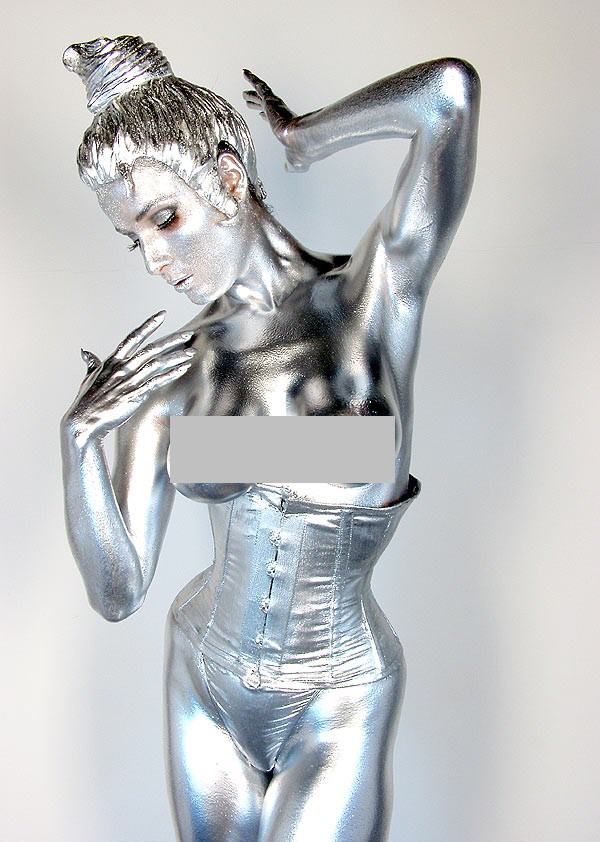 Pictures of Silver Body Painting Pictures of Silver Body Painting