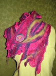 Fuchsia Nuno-felted Scarf & Pin