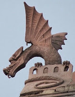 a wyvern on a Leicester roof