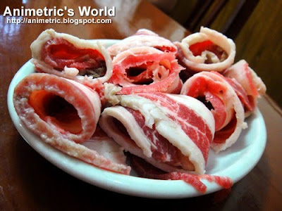 Imported Paper-Thin Sliced Beef BBQ (raw) at Dong Won Korean Garden Restaurant