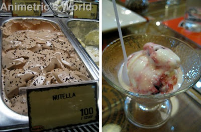 Nutella Gelato and Cherry Marble Swirl Gelato at Gourdo's