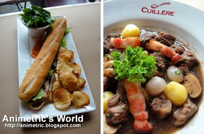 Le Foie Gras Sandwich and Burgundy Beef Stew at Cuillere