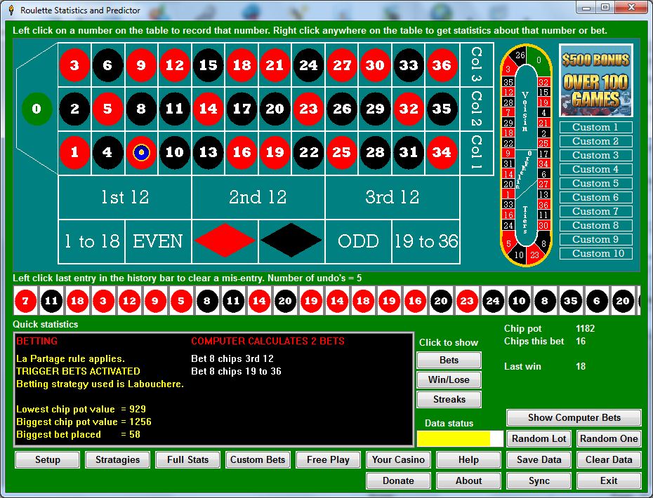 Roulette Stats — Roulette Analysis and Statistics Five (5) Numbers Bet