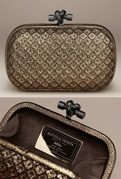 Bottega Veneta Sterling Silver Knot Clutch