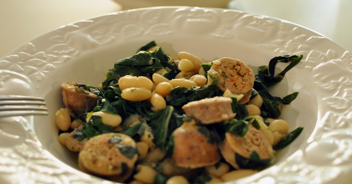 The Weather in Cascadia White Beans with Italian Sausage and Chard