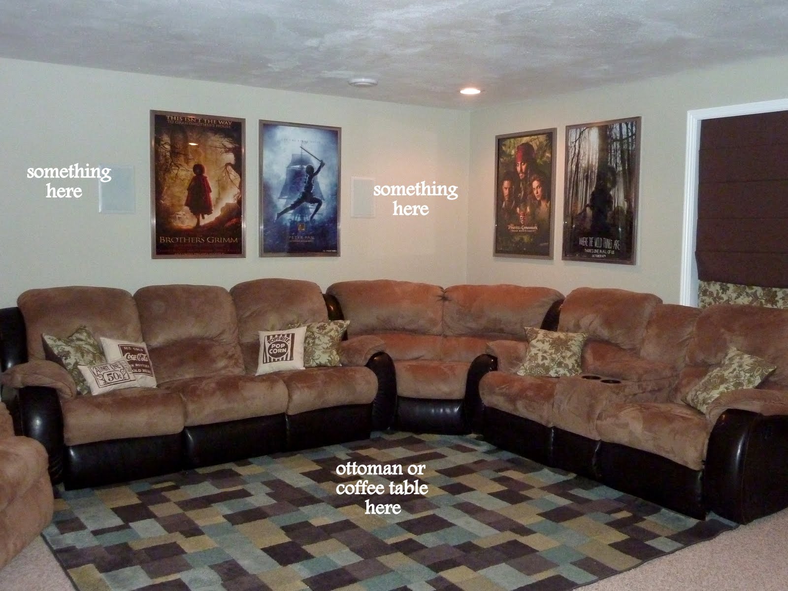 Remodelaholic Concession Stand Pillow Idea; Movie Room Decor