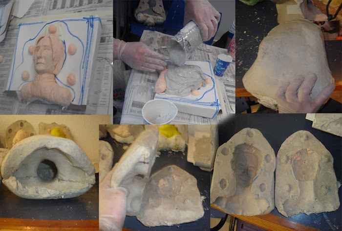 Molde de escultura de rostro