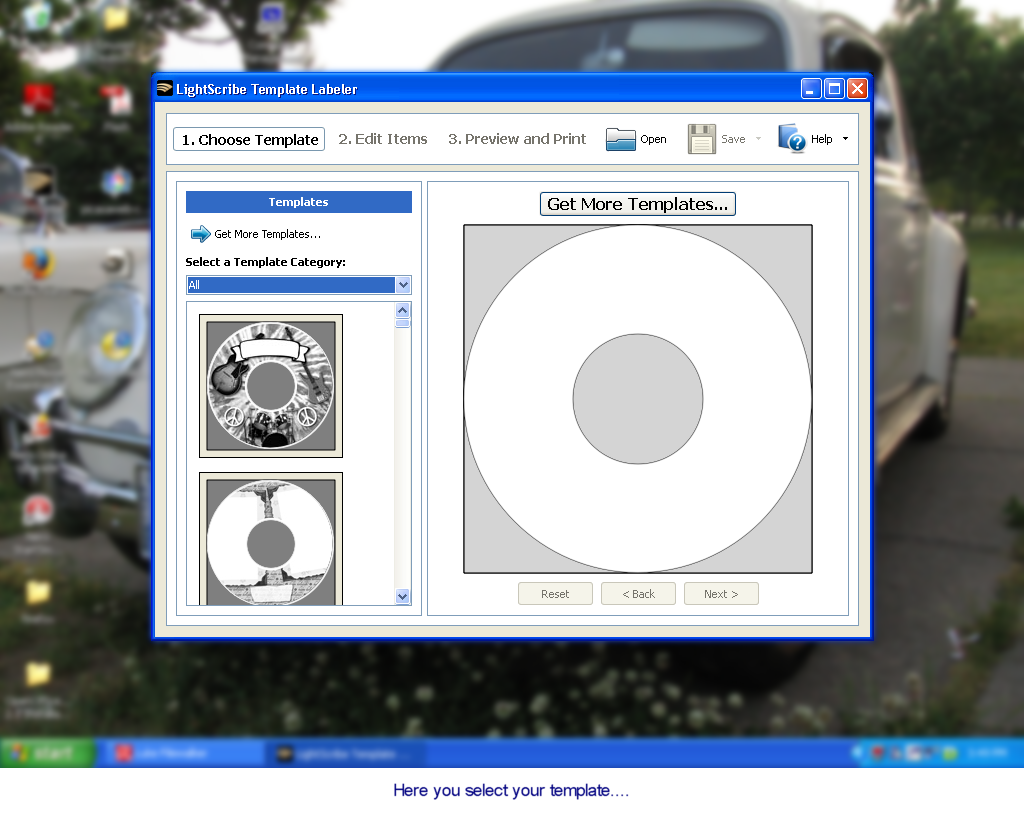 Open LightScribe software by