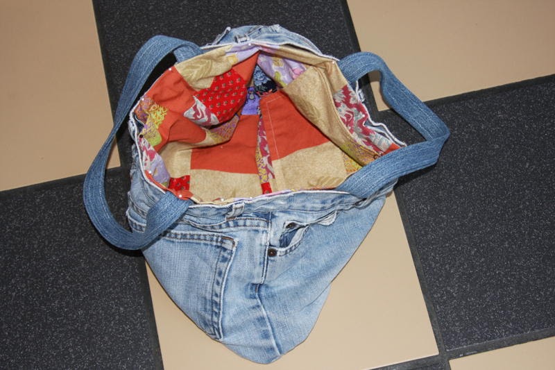 jean repair DIY Denim Hobo Bag