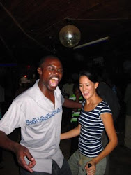Dancing African style with Wilson, another VSO volunteer