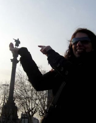Girl Holding Columbus on Her Hand's